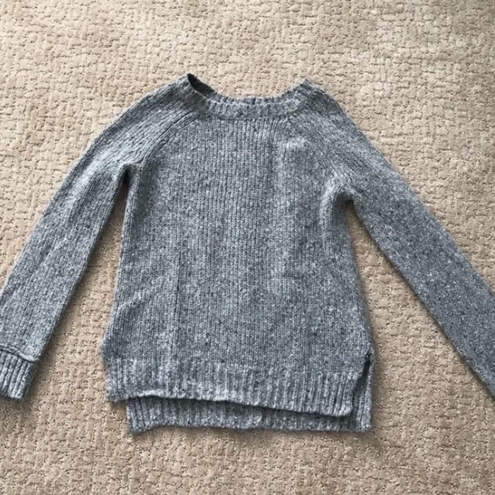 Gray sweater with button down back